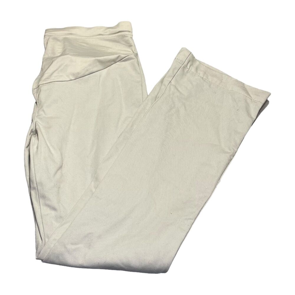 Old Navy Maternity Dress Pant Women's XS Ivory Cotton Low-Rise Flare Leg Formal - Picture 1 of 9